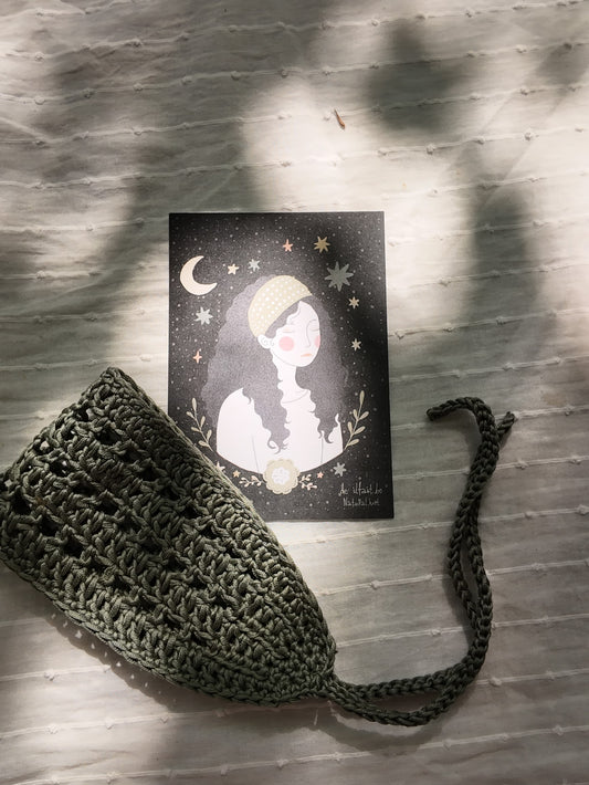 Bandeau au crochet large & illustration - Collection Ilfait.bo (Kaki)