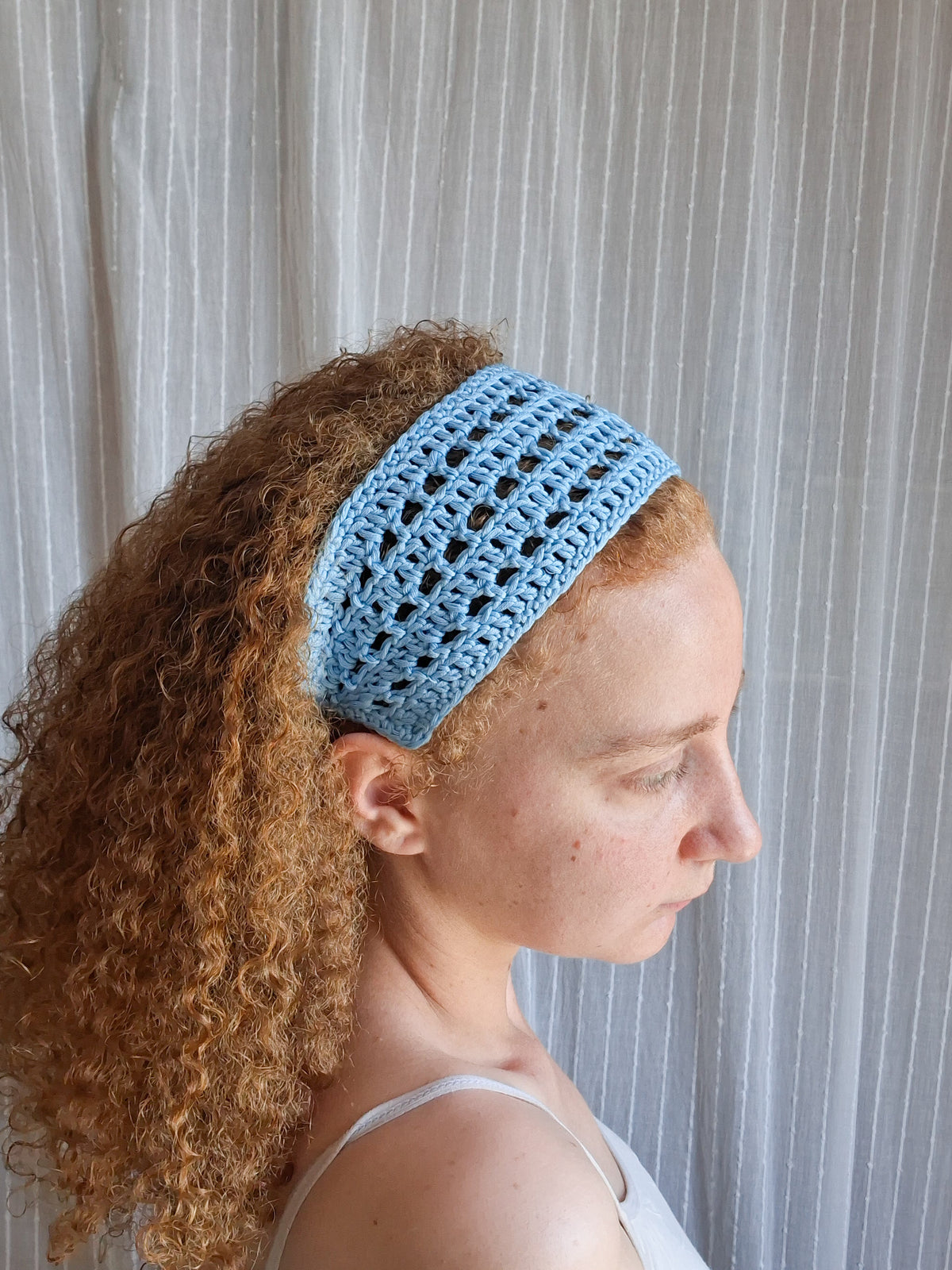 Bandeau large crochet ajouré - coloris au choix