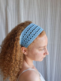 Bandeau large crochet ajouré en coton mercerisé